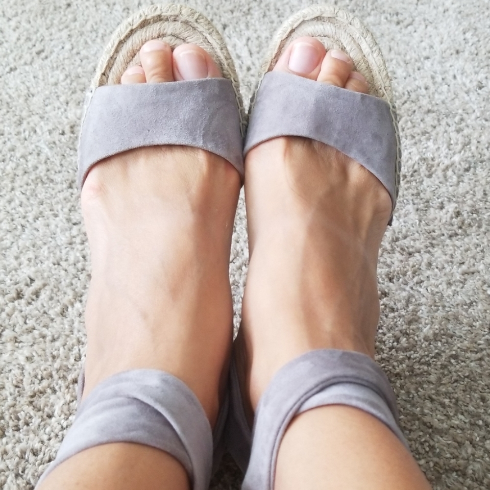 Splendid Grey Espadrilles Wedge Sandals